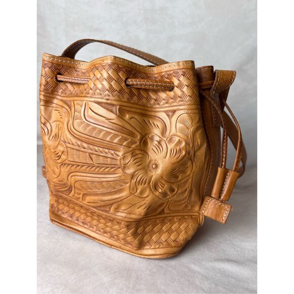 Vintage Style Tooled Leather Purse Boho Cottagecore - Picture 5 of 11